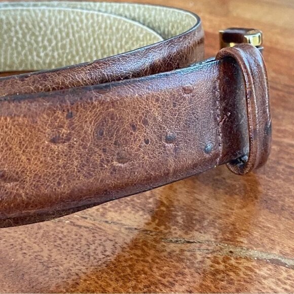 Ostrich Grain Cowhide Belt Made In Canada Size 36 Protocol - Picture 10 of 11